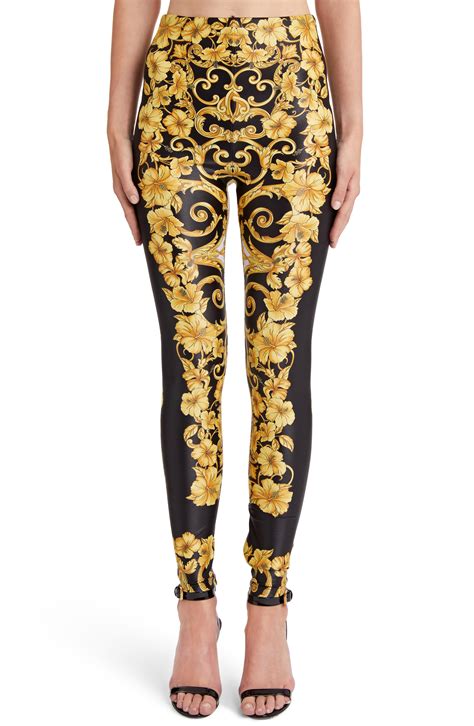 versace crop top and leggings|Versace yoga pants.